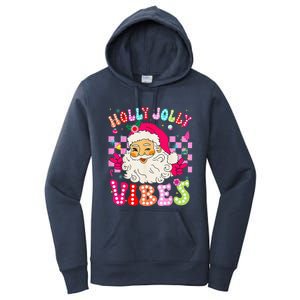 Groovy Cute Santa Claus Christmas Vibes Xmas Women's Pullover Hoodie