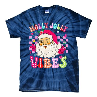 Groovy Cute Santa Claus Christmas Vibes Xmas Tie-Dye T-Shirt