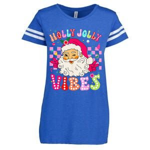 Groovy Cute Santa Claus Christmas Vibes Xmas Enza Ladies Jersey Football T-Shirt