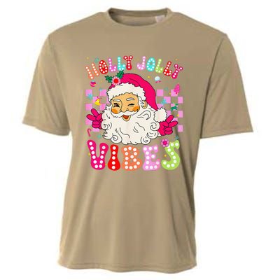 Groovy Cute Santa Claus Christmas Vibes Xmas Cooling Performance Crew T-Shirt