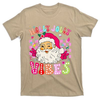 Groovy Cute Santa Claus Christmas Vibes Xmas T-Shirt