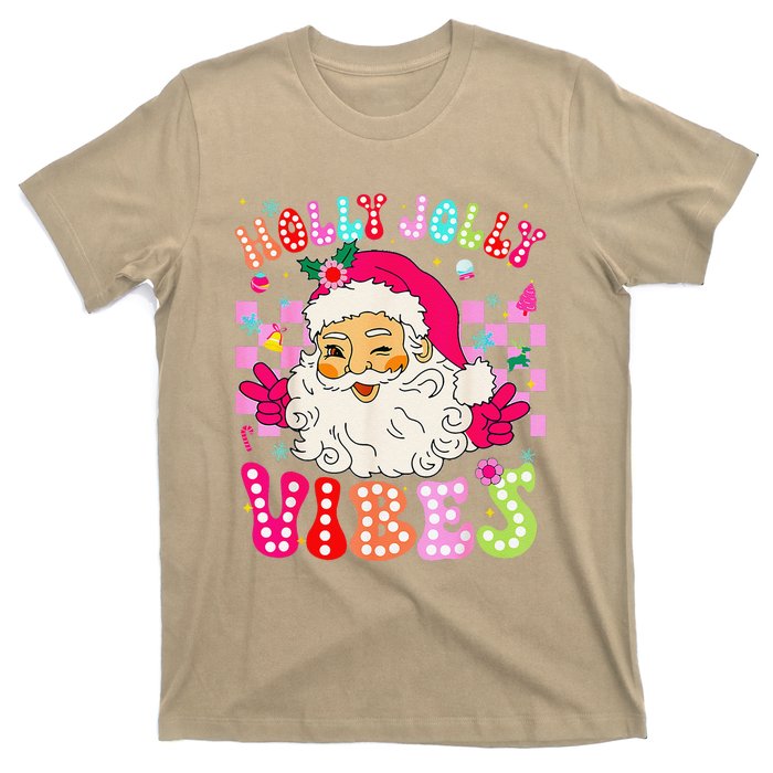 Groovy Cute Santa Claus Christmas Vibes Xmas T-Shirt