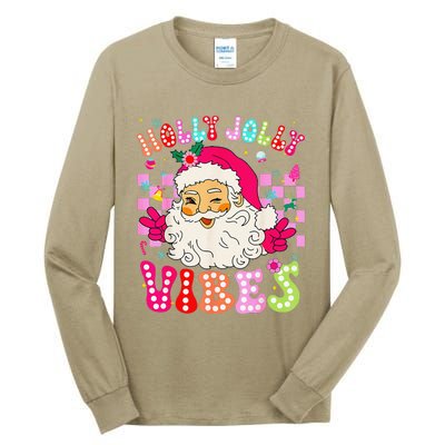 Groovy Cute Santa Claus Christmas Vibes Xmas Tall Long Sleeve T-Shirt