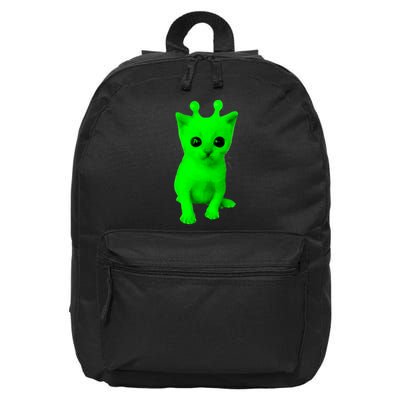 Gnarp Cat Silly Alien Cat Meme Brainrot Meme Funny Silly Cat 16 in Basic Backpack