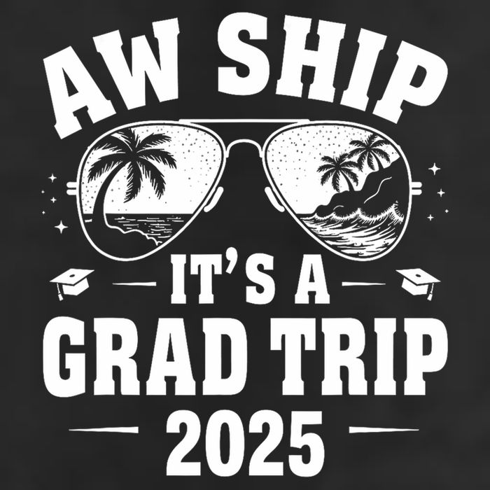 Graduation Cruise Ship Graduate Aw Ship It's A Grad Trip 7 Panel Mesh Trucker Snapback Hat