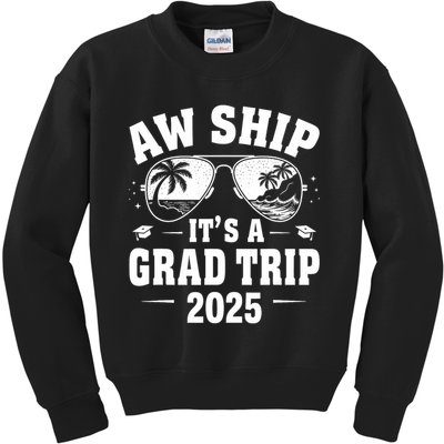 Graduation Cruise Ship Graduate Aw Ship It's A Grad Trip Kids Sweatshirt