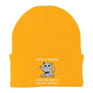 Gaming Cat Sarcastic Cat Lover Video Games Video Gamer Knit Cap Winter Beanie