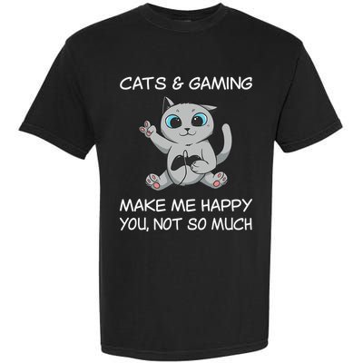 Gaming Cat Sarcastic Cat Lover Video Games Video Gamer Garment-Dyed Heavyweight T-Shirt