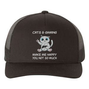 Gaming Cat Sarcastic Cat Lover Video Games Video Gamer Yupoong Adult 5-Panel Trucker Hat