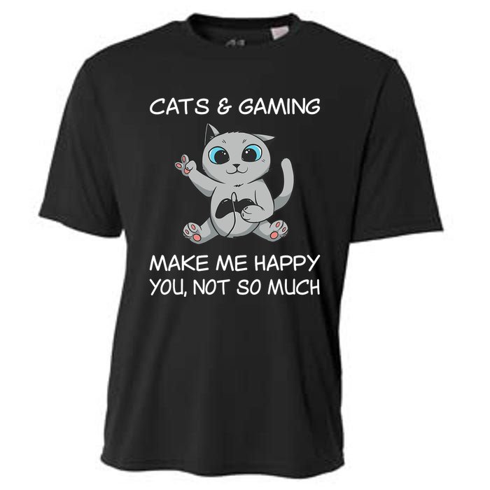 Gaming Cat Sarcastic Cat Lover Video Games Video Gamer Cooling Performance Crew T-Shirt