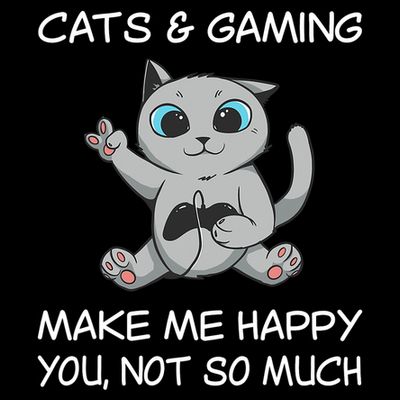 Gaming Cat Sarcastic Cat Lover Video Games Video Gamer T-Shirt