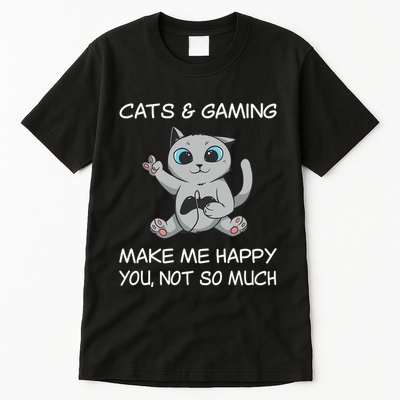 Gaming Cat Sarcastic Cat Lover Video Games Video Gamer Tall T-Shirt