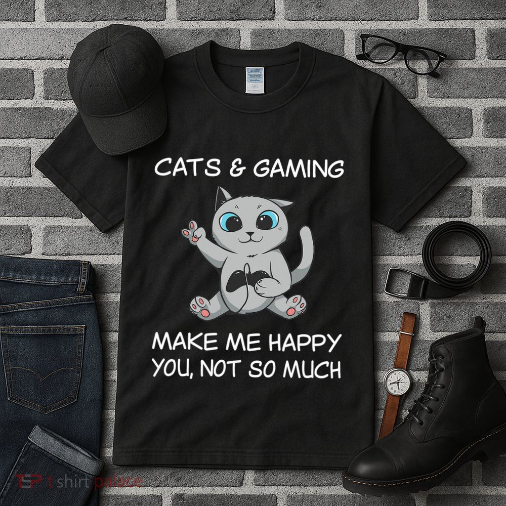 Gaming Cat Sarcastic Cat Lover Video Games Video Gamer Tall T-Shirt