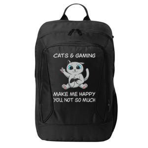 Gaming Cat Sarcastic Cat Lover Video Games Video Gamer City Backpack