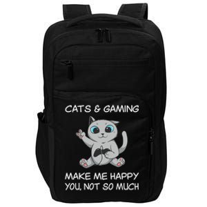 Gaming Cat Sarcastic Cat Lover Video Games Video Gamer Impact Tech Backpack