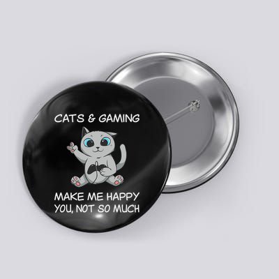 Gaming Cat Sarcastic Cat Lover Video Games Video Gamer Button