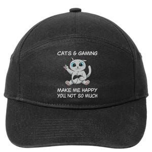 Gaming Cat Sarcastic Cat Lover Video Games Video Gamer 7-Panel Snapback Hat