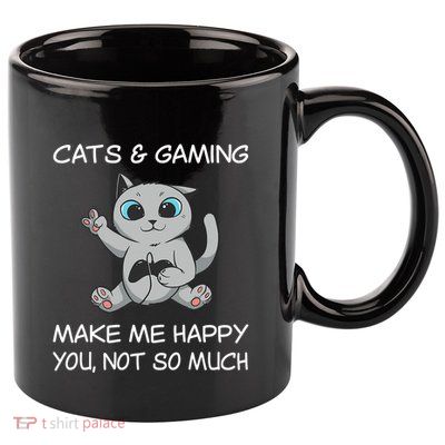 Gaming Cat Sarcastic Cat Lover Video Games Video Gamer 11oz C Handle Ceramic Mug