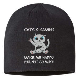 Gaming Cat Sarcastic Cat Lover Video Games Video Gamer Sustainable Beanie