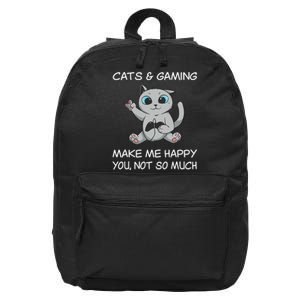 Gaming Cat Sarcastic Cat Lover Video Games Video Gamer 16 in Basic Backpack