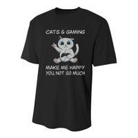 Gaming Cat Sarcastic Cat Lover Video Games Video Gamer Youth Performance Sprint T-Shirt