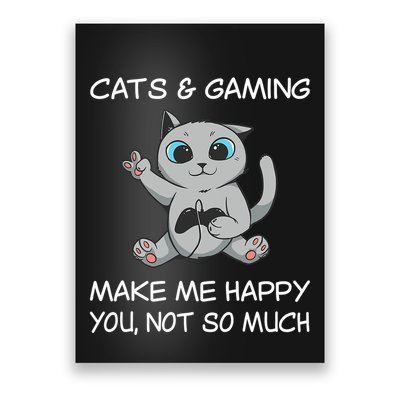 Gaming Cat Sarcastic Cat Lover Video Games Video Gamer Poster