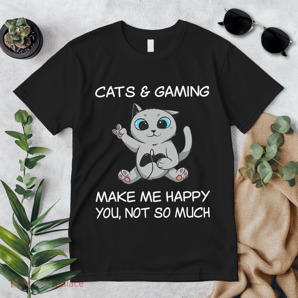Gaming Cat Sarcastic Cat Lover Video Games Video Gamer Premium T-Shirt