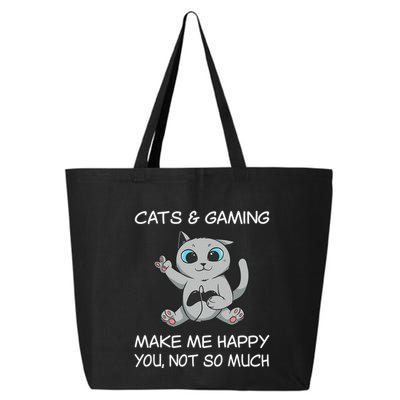 Gaming Cat Sarcastic Cat Lover Video Games Video Gamer 25L Jumbo Tote