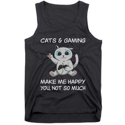 Gaming Cat Sarcastic Cat Lover Video Games Video Gamer Tank Top