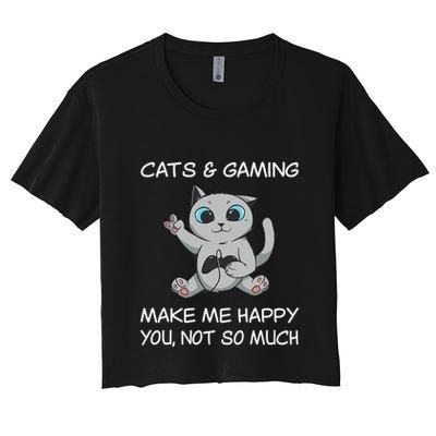 Gaming Cat Sarcastic Cat Lover Video Games Video Gamer Crop Top