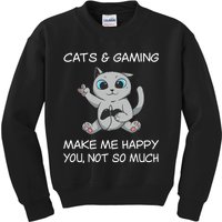 Gaming Cat Sarcastic Cat Lover Video Games Video Gamer Kids Sweatshirt