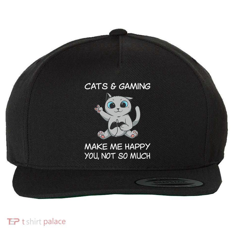 Gaming Cat Sarcastic Cat Lover Video Games Video Gamer Wool Snapback Cap