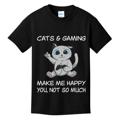 Gaming Cat Sarcastic Cat Lover Video Games Video Gamer Kids T-Shirt