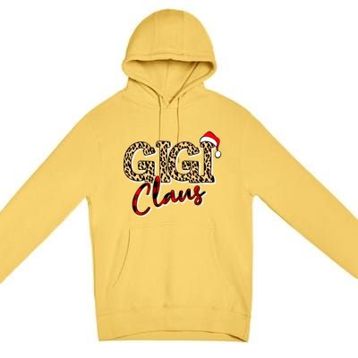 Grandma Christmas Santa Hat Gigi Claus Leopard Buffalo Plaid Gift Premium Pullover Hoodie