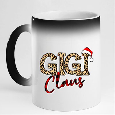 Grandma Christmas Santa Hat Gigi Claus Leopard Buffalo Plaid Gift 11oz Black Color Changing Mug