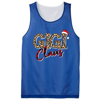 Grandma Christmas Santa Hat Gigi Claus Leopard Buffalo Plaid Gift Mesh Reversible Basketball Jersey Tank