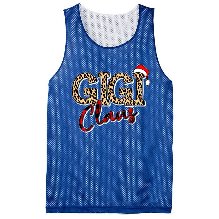 Grandma Christmas Santa Hat Gigi Claus Leopard Buffalo Plaid Gift Mesh Reversible Basketball Jersey Tank