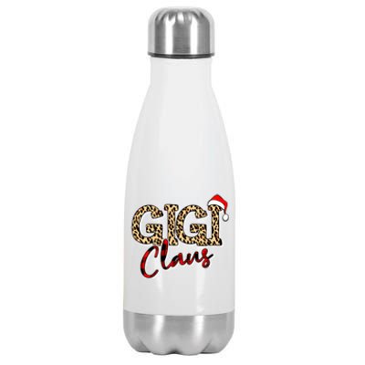 Grandma Christmas Santa Hat Gigi Claus Leopard Buffalo Plaid Gift Stainless Steel Insulated Water Bottle