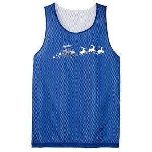 Golf Cart Santa Christmas Sleigh Funny Golf Cart Xmas Gift Mesh Reversible Basketball Jersey Tank