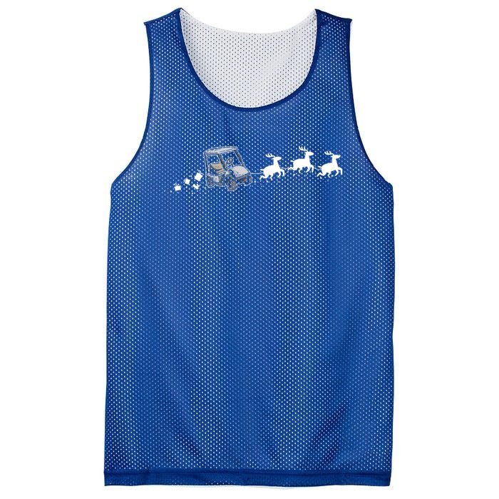 Golf Cart Santa Christmas Sleigh Funny Golf Cart Xmas Gift Mesh Reversible Basketball Jersey Tank