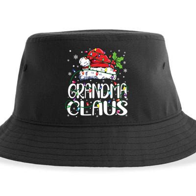 Grandma Claus Shirts Christmas Lights Pajama Family Matching Sustainable Bucket Hat