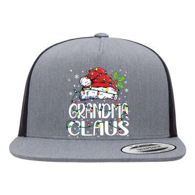 Grandma Claus Shirts Christmas Lights Pajama Family Matching Flat Bill Trucker Hat