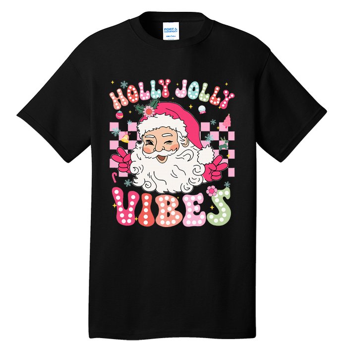 Groovy Cute Santa Claus Christmas Vibes Xmas Tall T-Shirt