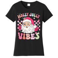 Groovy Cute Santa Claus Christmas Vibes Xmas Women's T-Shirt