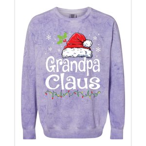 Grandpa Claus Shirts Christmas Lights Pajama Family Matching Colorblast Crewneck Sweatshirt