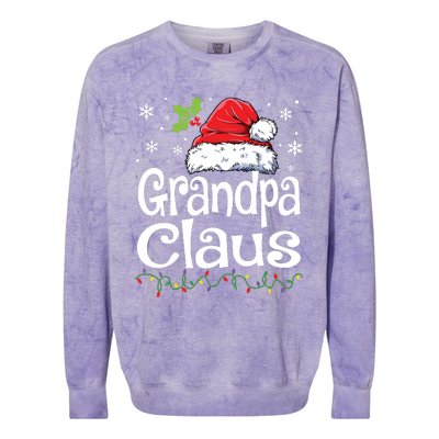 Grandpa Claus Shirts Christmas Lights Pajama Family Matching Colorblast Crewneck Sweatshirt