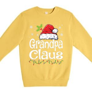 Grandpa Claus Shirts Christmas Lights Pajama Family Matching Premium Crewneck Sweatshirt