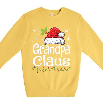 Grandpa Claus Shirts Christmas Lights Pajama Family Matching Premium Crewneck Sweatshirt