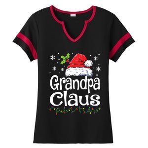 Grandpa Claus Shirts Christmas Lights Pajama Family Matching Ladies Halftime Notch Neck Tee