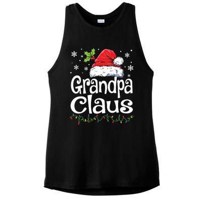 Grandpa Claus Shirts Christmas Lights Pajama Family Matching Ladies PosiCharge Tri-Blend Wicking Tank